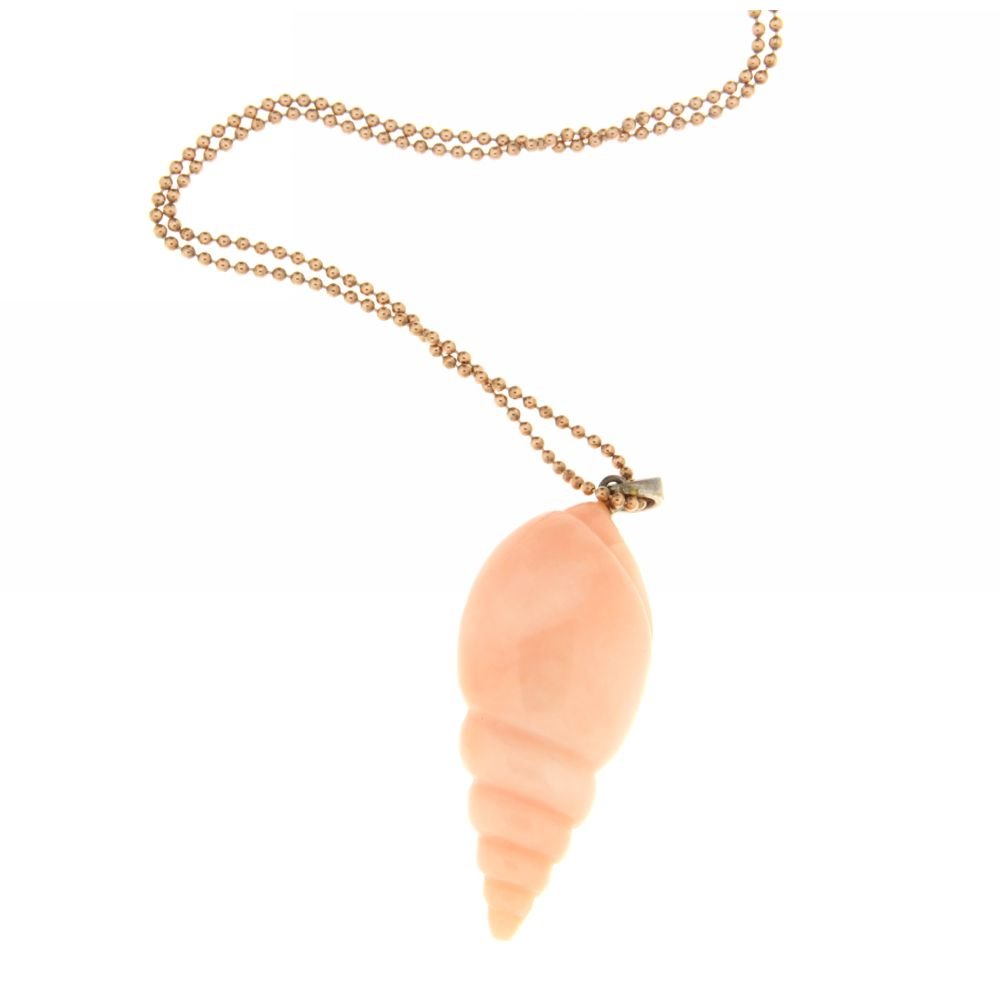 Collana in Argento con Conchiglia in Corallo