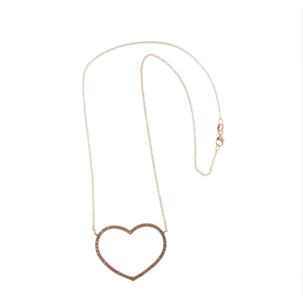Collana Marco Gerbella con Cuore a Filo in Oro Rosa e Diamanti