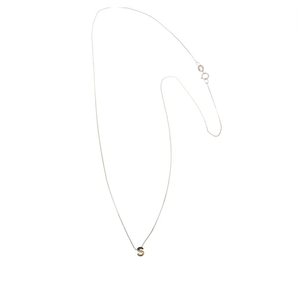 Collana Marco Gerbella Lettera S Oro in Bianco