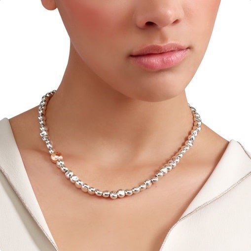 Collana Pepita Argento & Oro Rosa