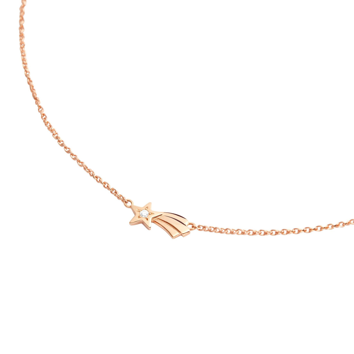 Collana Stella Cometa Oro Rosa & Diamante