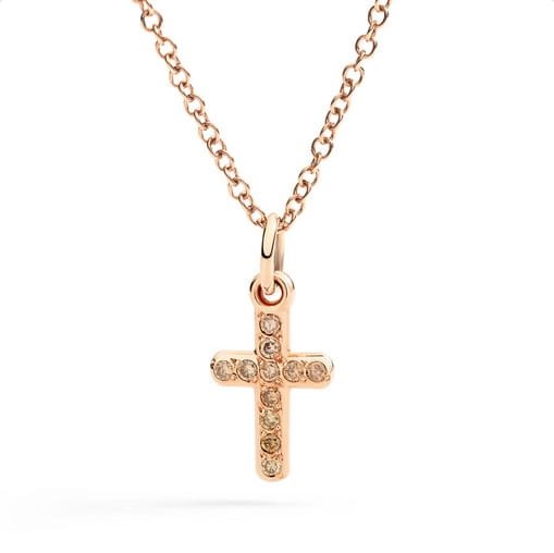 Croce Oro Rosa & Diamanti
