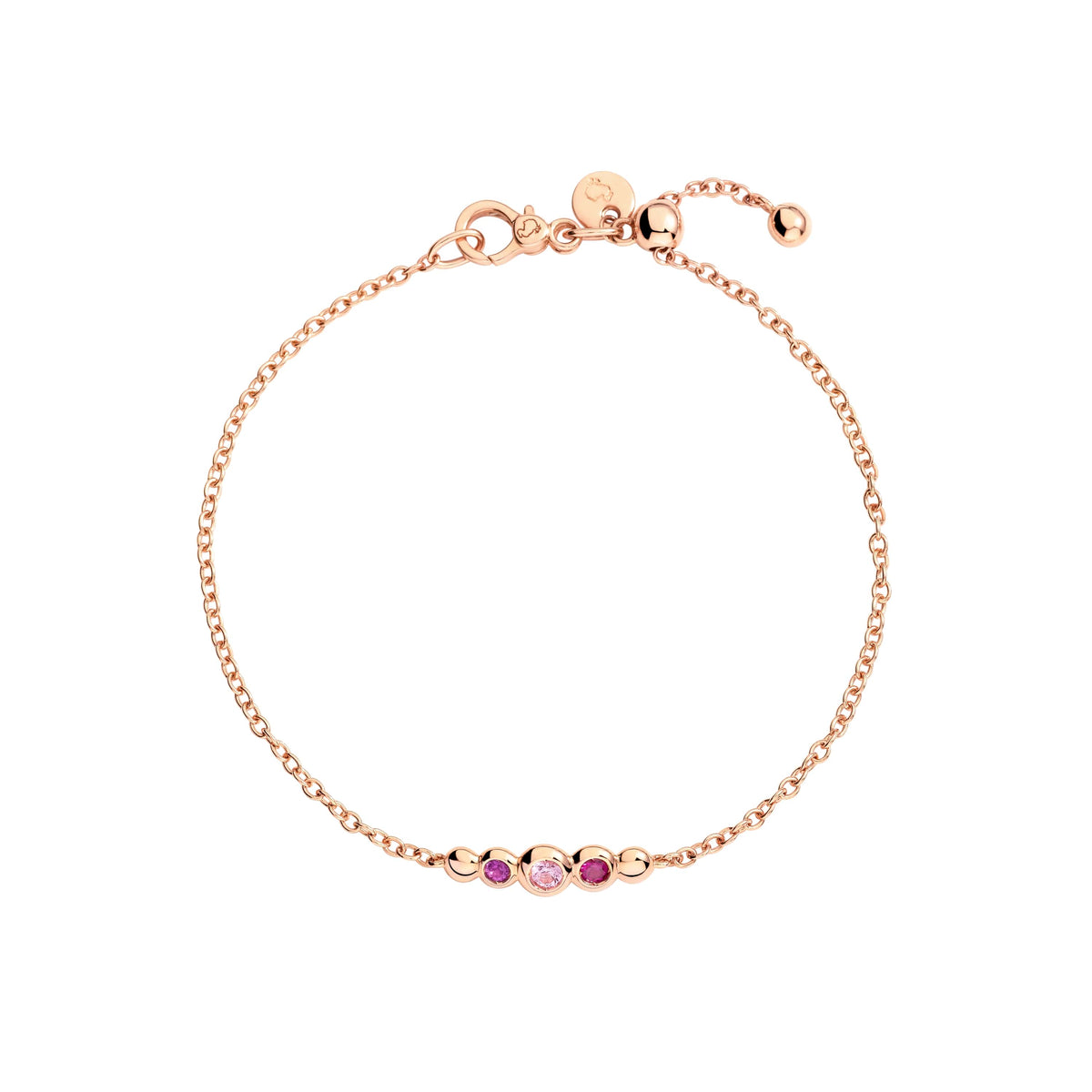 BRACCIALE BOLLICINE ORO ROSA PIETRE COLORATE M