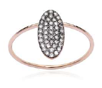 ANELLO BURATO SMALL BROWN DIAMONDS OVALE IN ORO RO