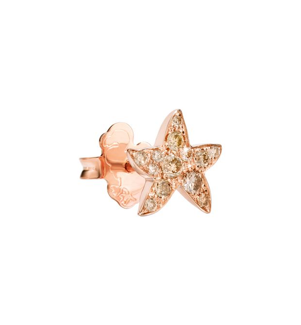 ORECCHINO DODO STELLA MARINA  IN ORO ROSA E DIAMAN