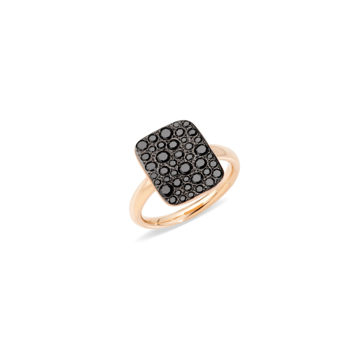 ANELLO POMELLATO SABBIA GRANDE RETTANGOLARE IN ORO