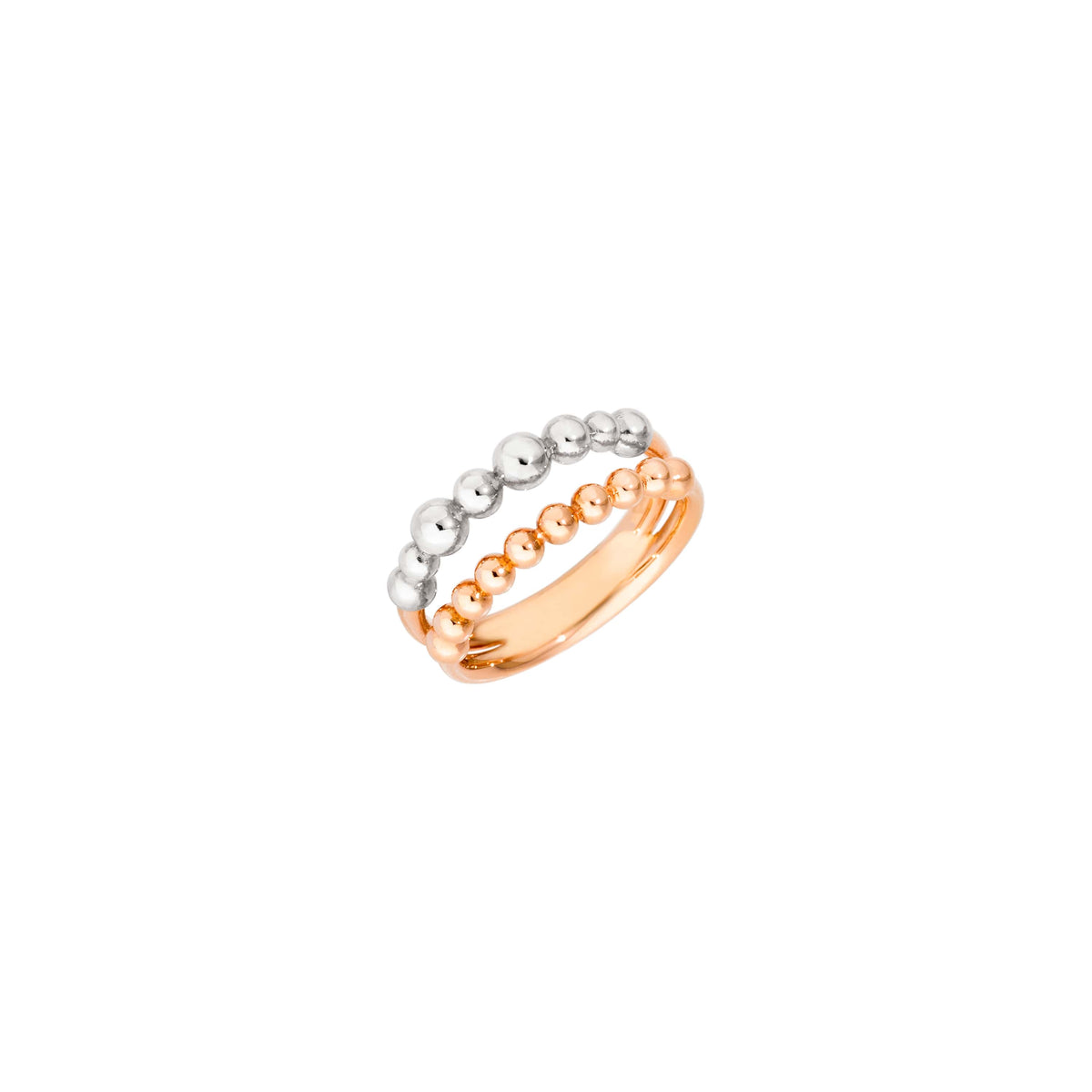 ANELLO DODO BOLLICINE DOPPIA FASCIA IN ORO ROSA E