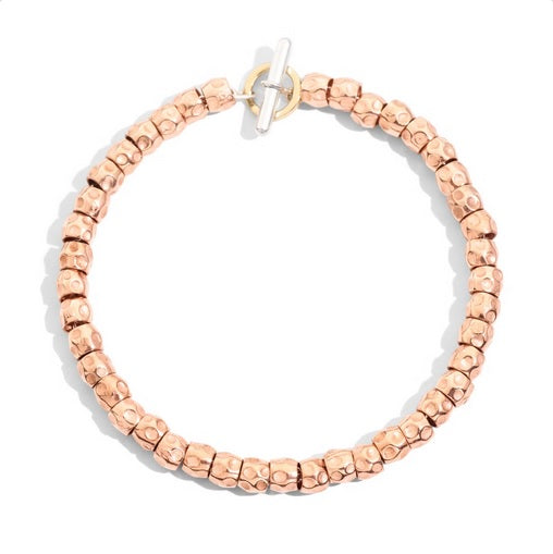 BRACCIALE GRANELLI ORO ROSA L