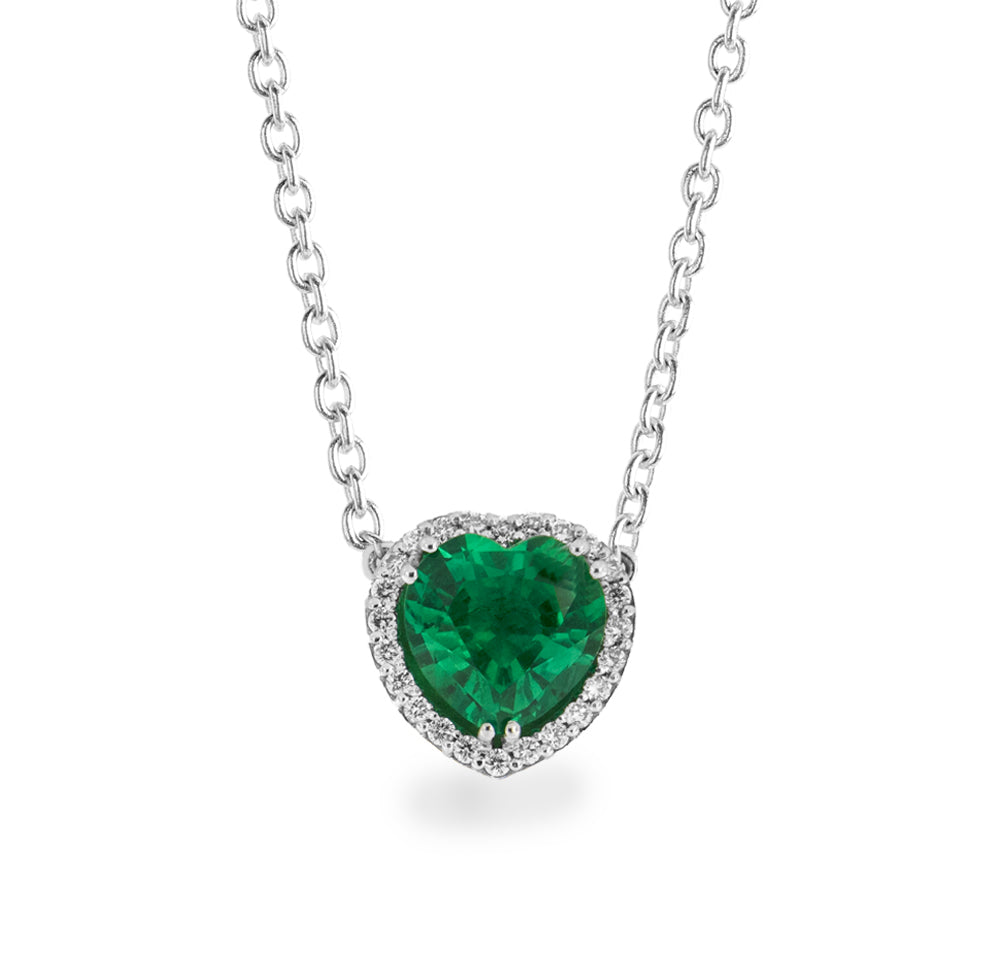 COLLANA FREELIGHT IN ORO BIANCO CUORE CON DIAMANTI