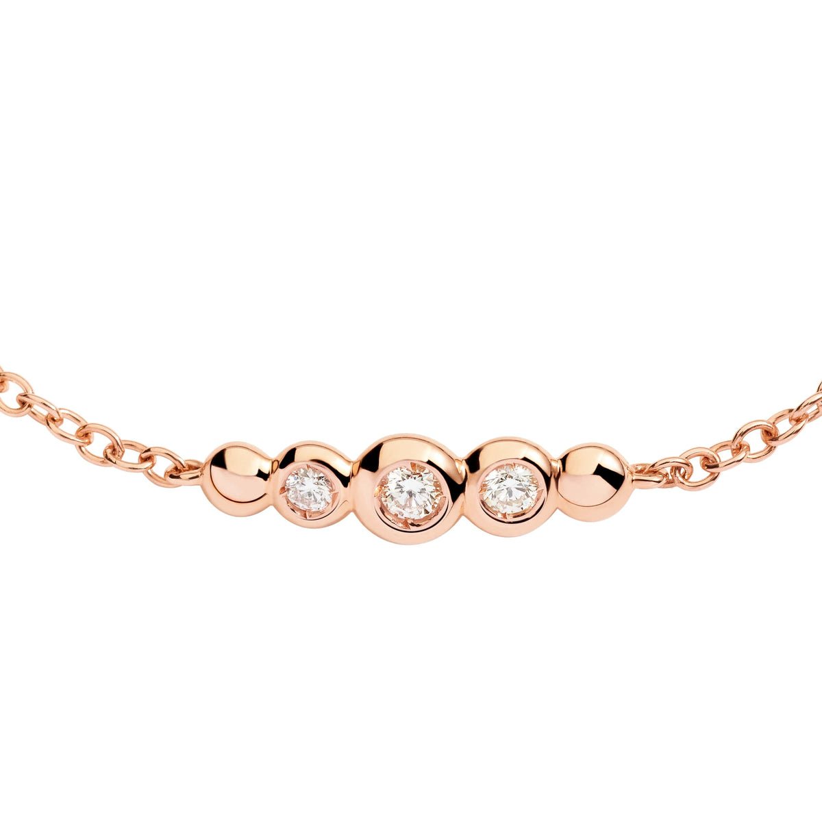 BRACCIALE DODO BOLLICINE ORO ROSA & DIAMANTI XXL