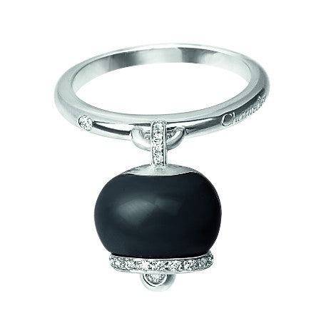 ANELLO CHANTECLER IN ORO BIANCO, ONICE E DIAMANTI