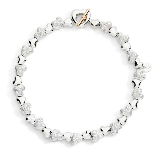 BRACCIALE CUORE CON COMPONENTI ARGENTO E ARGENTO E