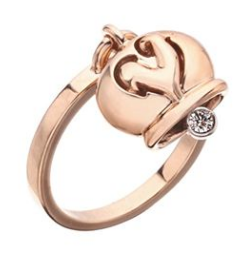 ANELLO CHANTECLER CAMPANELLA IN ORO ROSA E UN DIAM