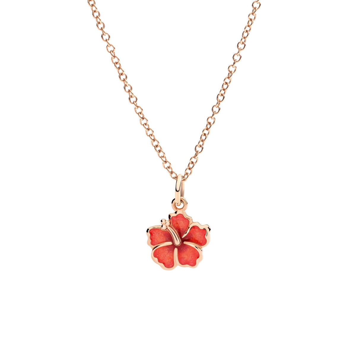 Fiore Ibisco Oro Rosa e Smalto