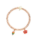 Fiore Ibisco Oro Rosa e Smalto
