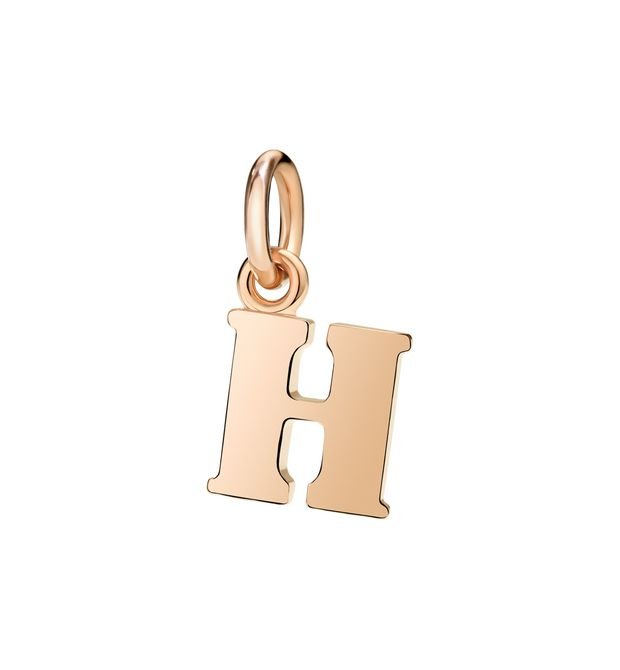 Lettera H Dodo Grande in Oro Rosa