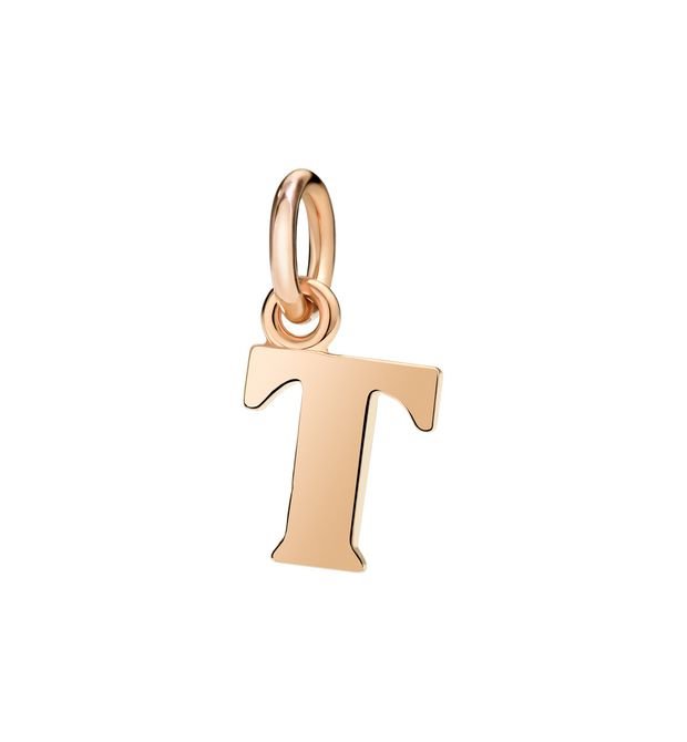 Lettera T Dodo Grande in Oro Rosa