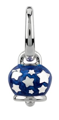 Monorecchino Chantecler Campanella Micro con Stelline in Argento e Smalto Blu Perlato