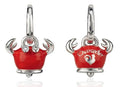 Monorecchino Chantecler Granchio Micro in Argento e Smalto Rosso