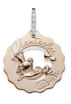 Monorecchino Chantecler Logo Principe Ranocchio Innamorato Piccolo in Oro Rosa e Diamanti
