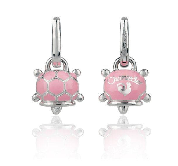 Monorecchino Chantecler Tartaruga in Argento e Smalto Rosa