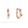 Orecchini Hoop in Oro Rosa, Zaffiri & Diamante