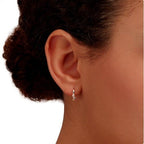 Orecchini Hoop in Oro Rosa, Zaffiri & Diamante