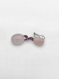 Orecchini in Oro Bianco con Brillanti e Zaffiri Rosa