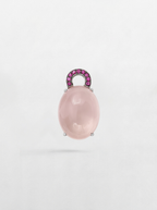 Orecchini in Oro Bianco con Brillanti e Zaffiri Rosa