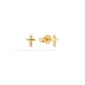 Orecchini Mini Stud Croce Oro Giallo