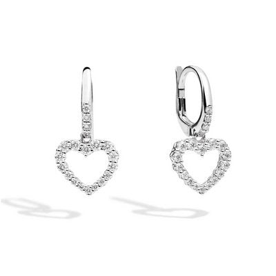 Orecchini Recarlo Cuore in Oro Bianco e Diamanti