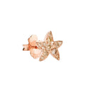 Orecchino Dodo Stella Marina in Oro Rosa e Diamanti Brown