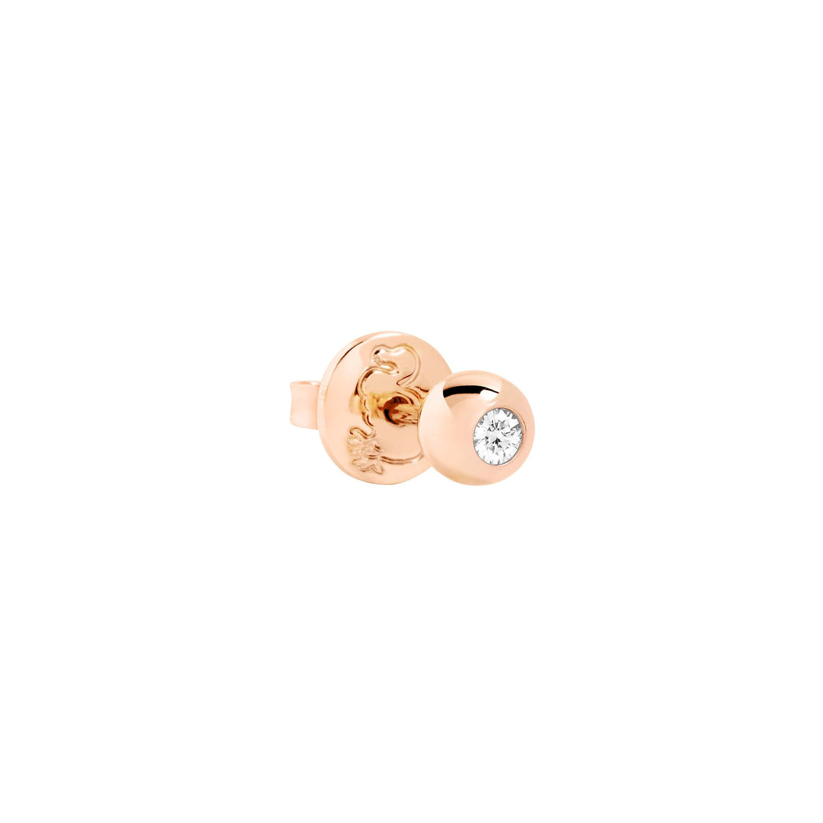 Orecchino Dodo Stud Bollicine Oro Rosa e Diamante