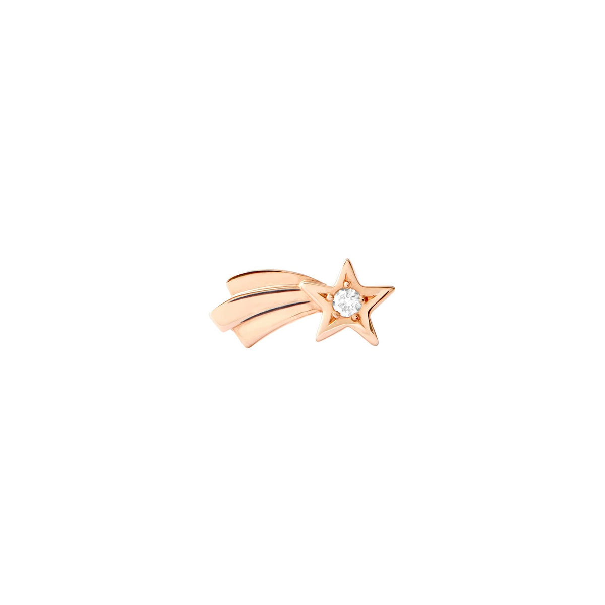 Orecchino Stella Cometa Oro Rosa & Diamante Destro