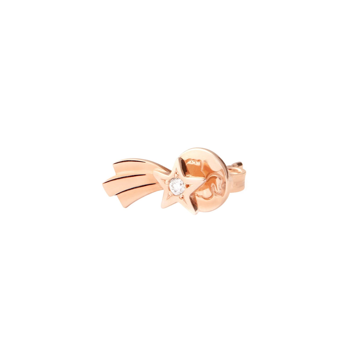 Orecchino Stella Cometa Oro Rosa & Diamante Destro