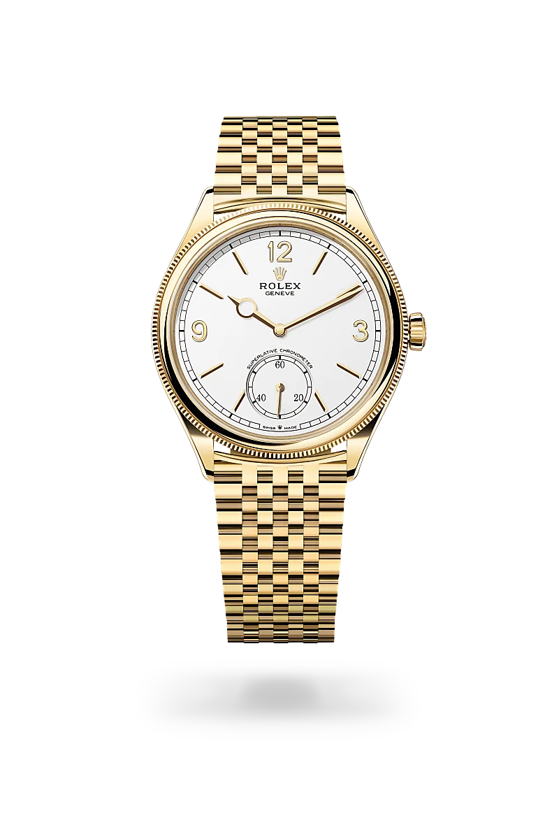 Rolex 1908, 39 mm, oro giallo 18 ct, finitura lucida