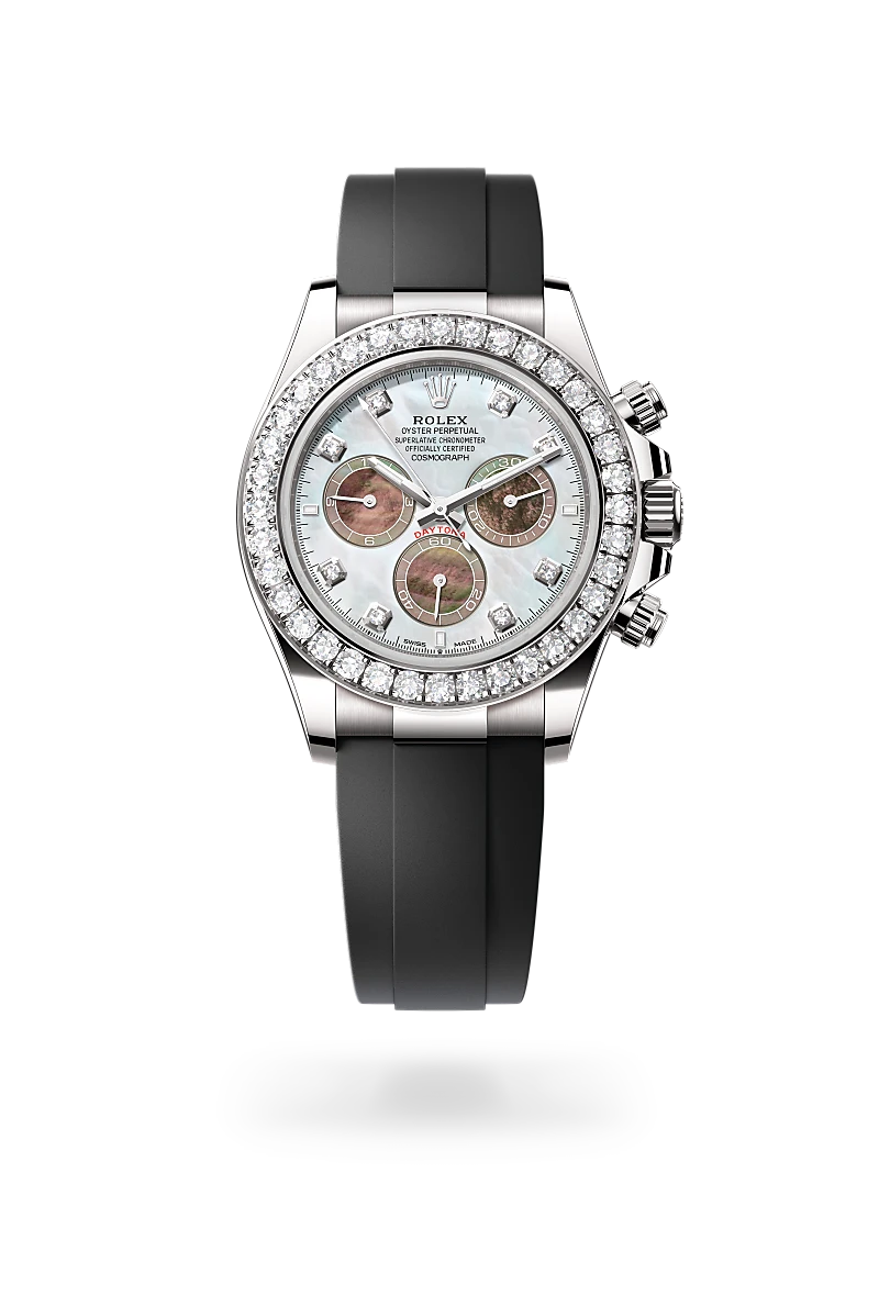 RolexCosmograph Daytona, Oyster, 40 mm, oro bianco e diamanti