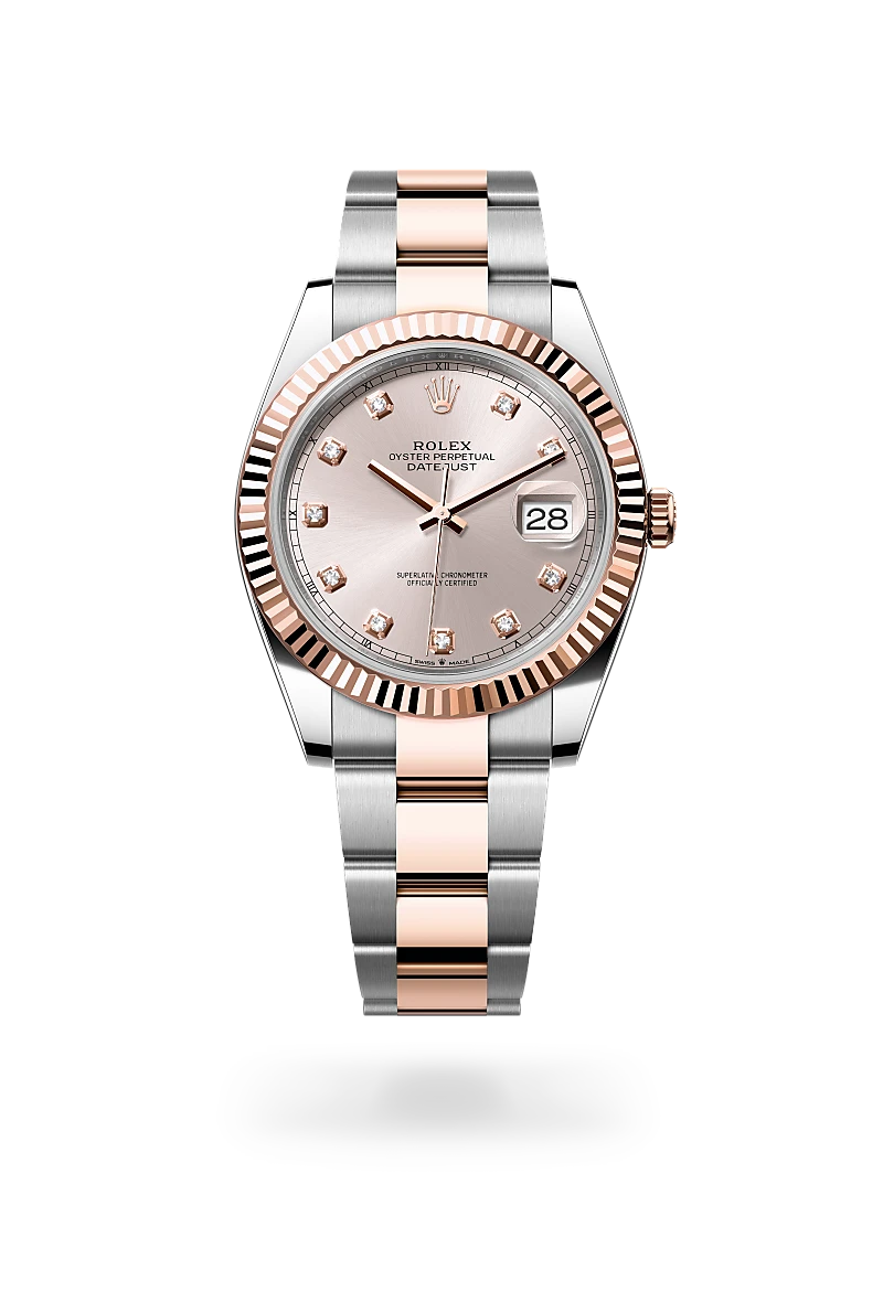 RolexDatejust 41, Oyster, 41 mm, acciaio Oystersteel e oro Everose