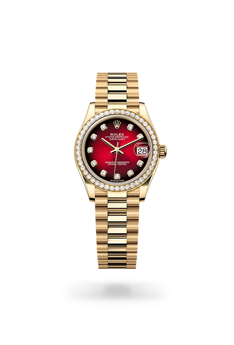 Rolex Datejust 31, Oyster, 31 mm, oro giallo e diamanti