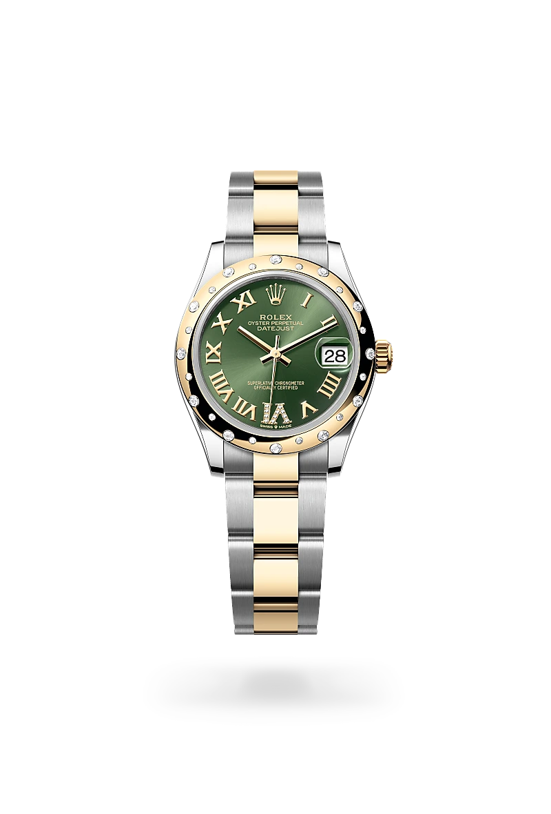 Rolex Datejust 31, Oyster, 31 mm, acciaio Oystersteel, oro giallo e diamanti