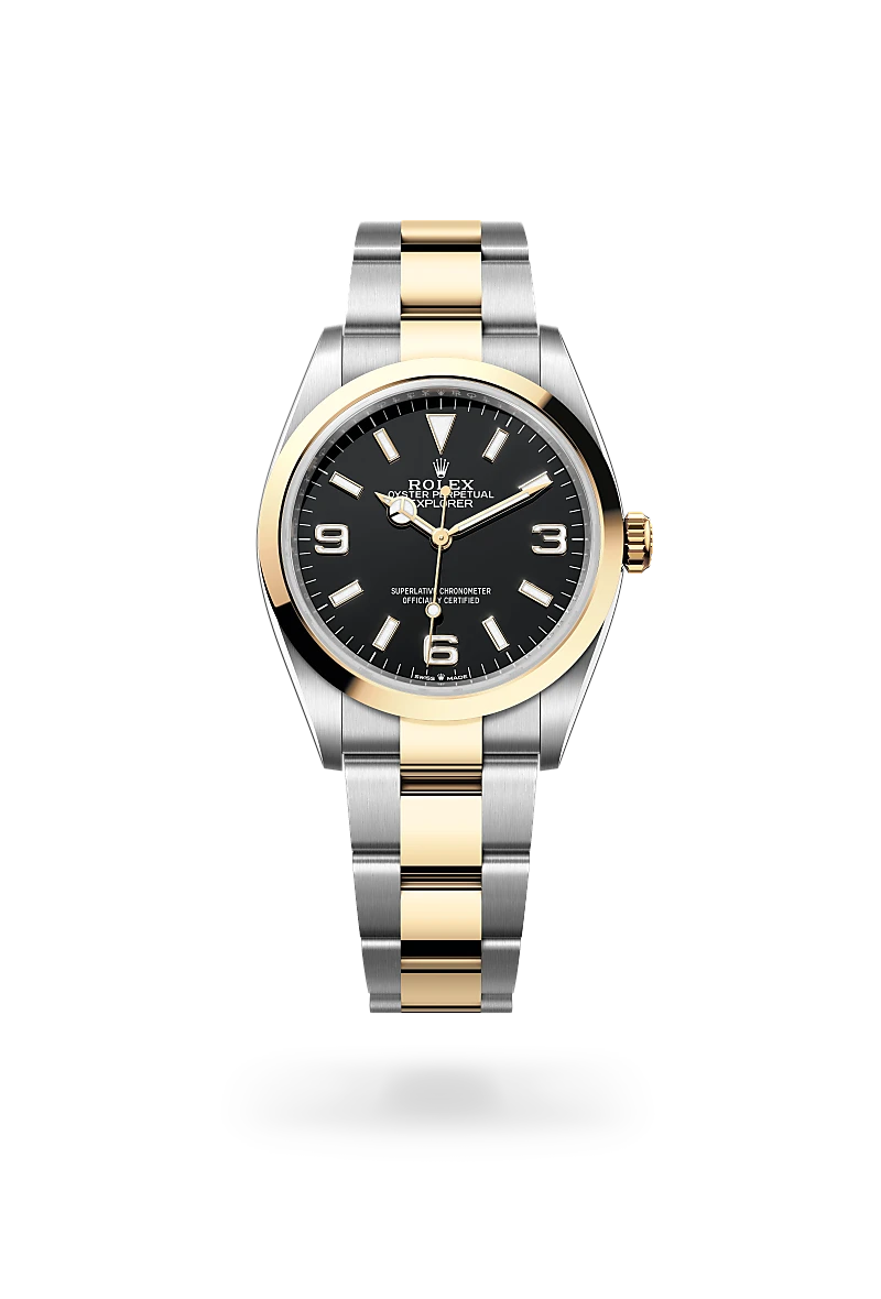 Rolex Explorer 36, Oyster, 36 mm, acciaio Oystersteel e oro giallo