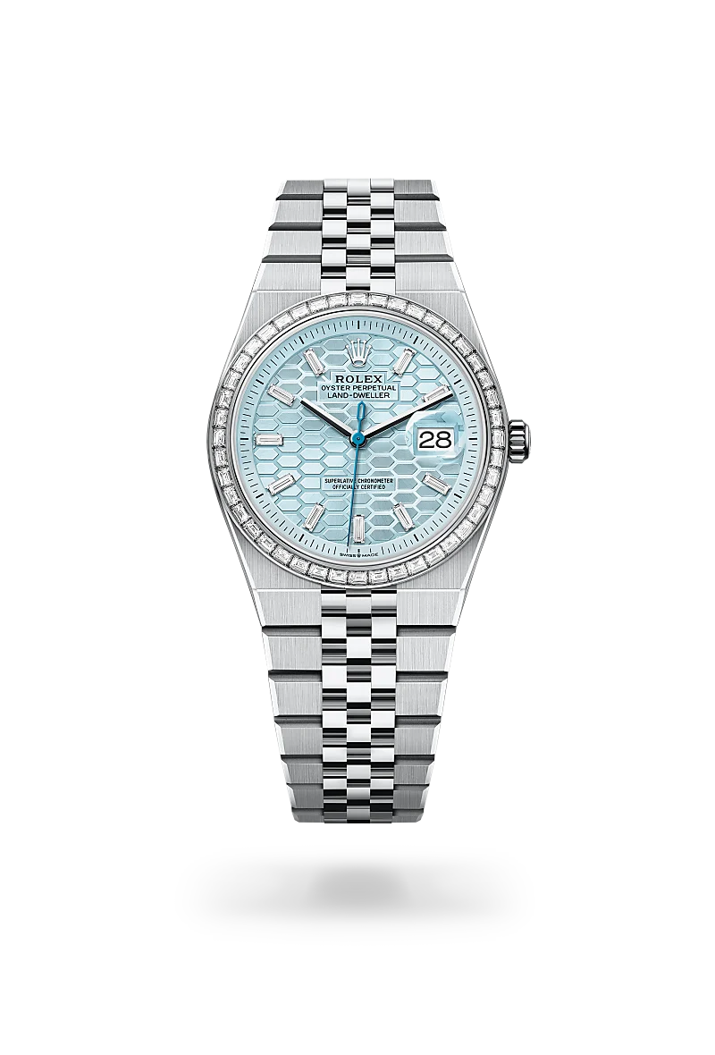 RolexLand-Dweller 36, Oyster, 36 mm, platino e diamanti