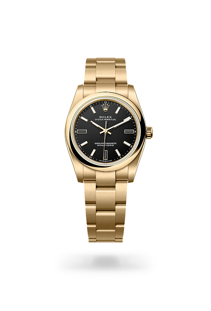 RolexOyster Perpetual 34, Oyster, 34 mm, oro giallo