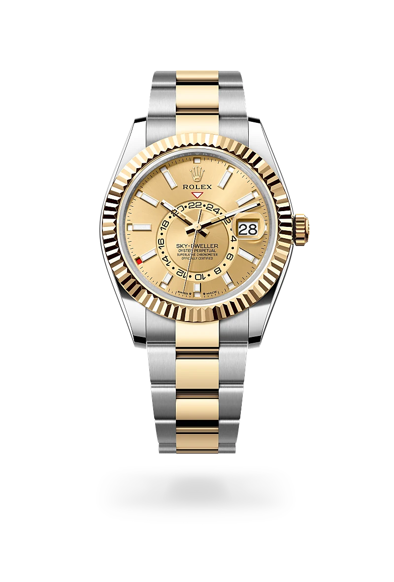 Rolex Sky-Dweller, Oyster, 42 mm, acciaio Oystersteel e oro giallo
