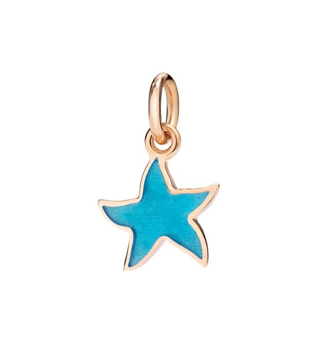 Stellina Dodo in Oro Rosa e Smalto Turchese